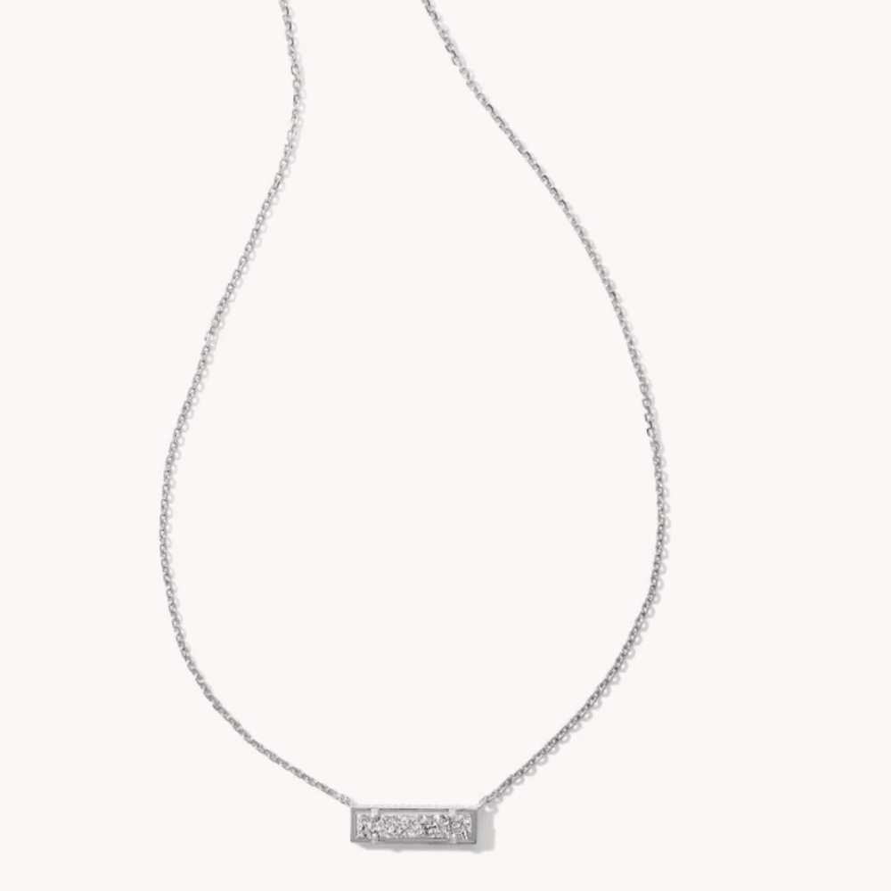 Kendra Scott silver pendant necklace in Platinum Drusy